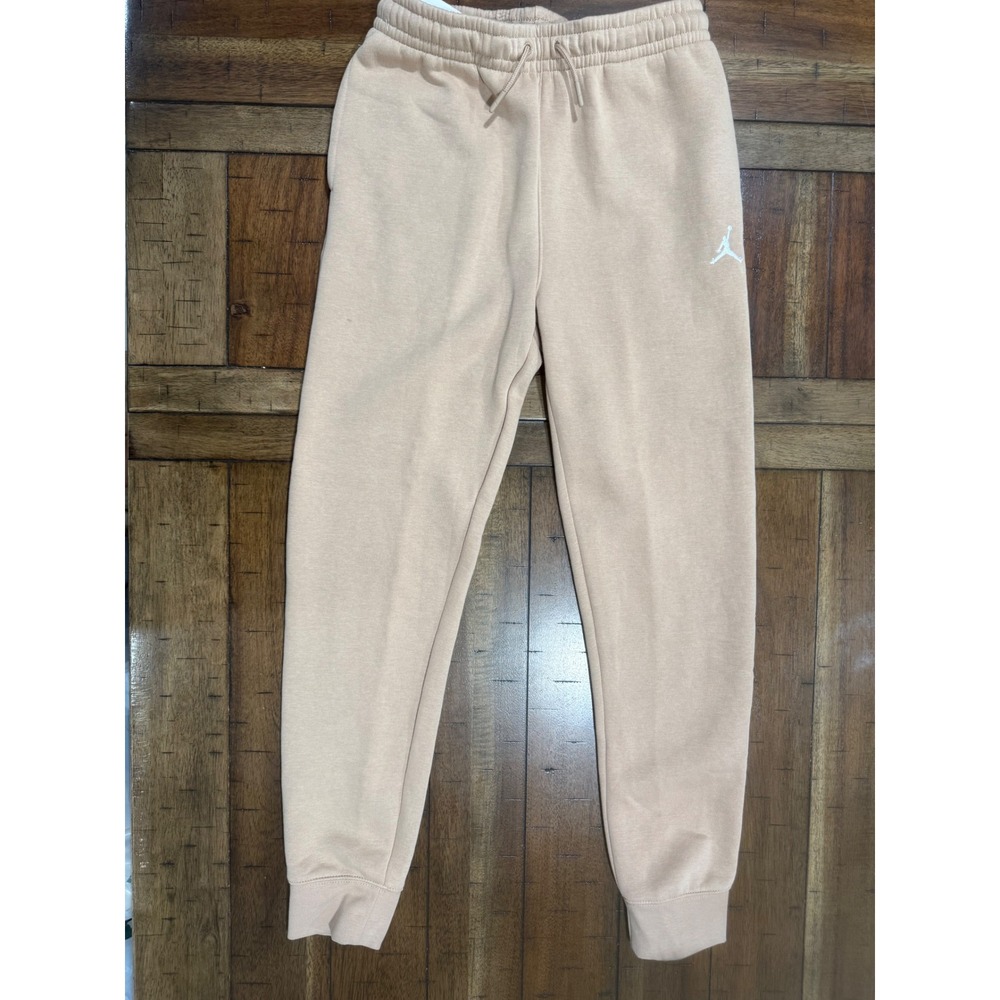 Jordan MJ Brooklyn Fleece Essential Pants Tan Beige Kids Large 12-13 95D234 NWT